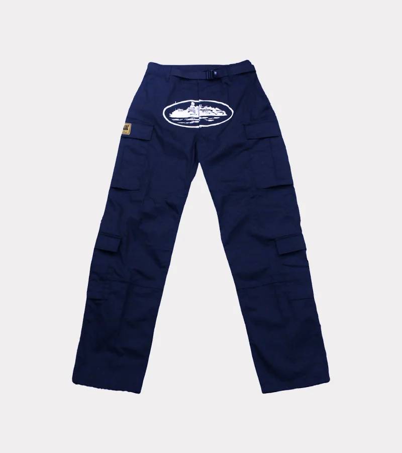 Corteiz Guerillaz Cargo Pants Navy