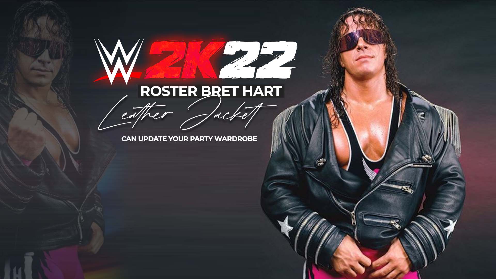 WWE 2k22 Bret Hart Leather Jacket