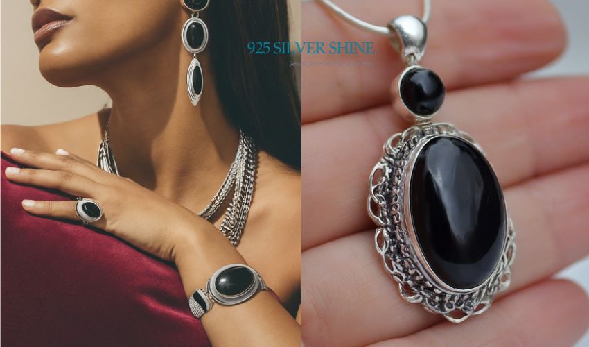 Black onyx jewelry, black onyx rings, black onyx earrings, gemstone jewelry, sterling silver jewelry